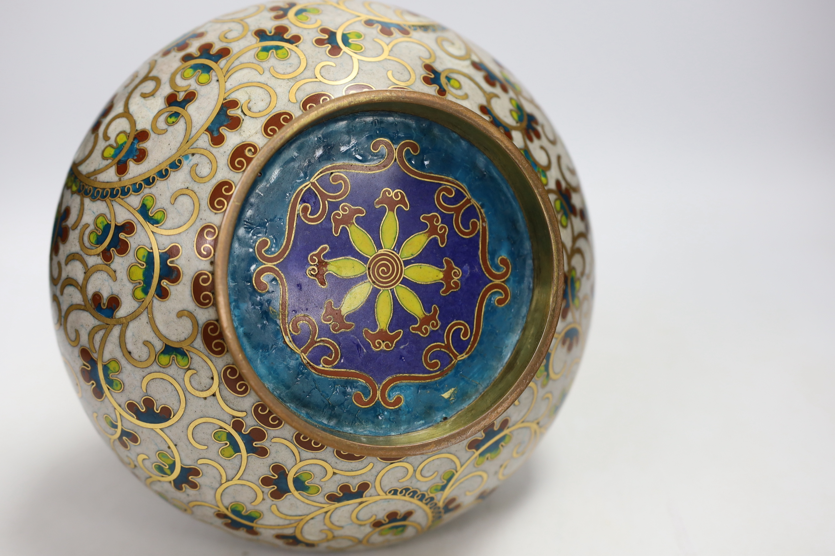 A Chinese cloisonné enamel bottle vase, 29cm